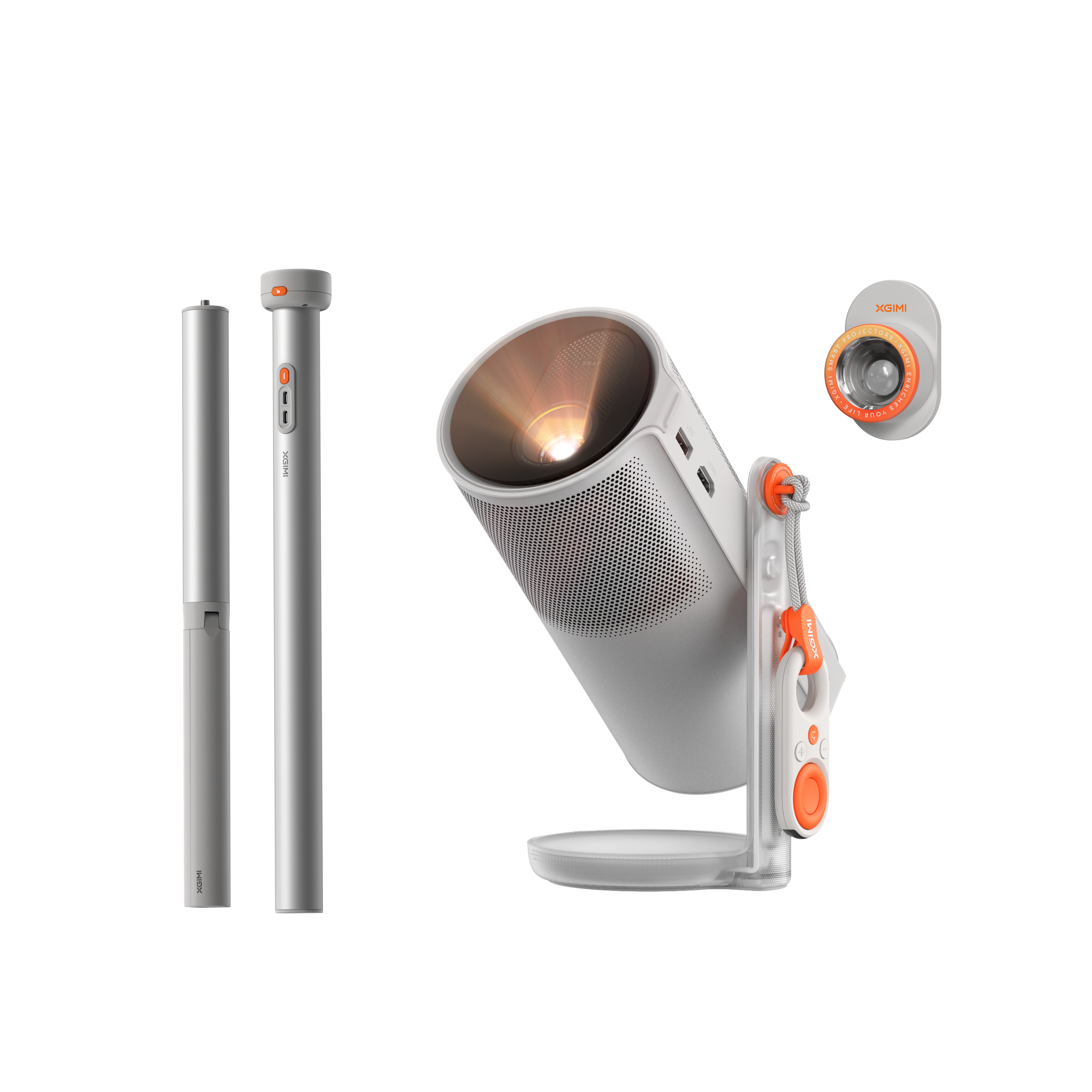 MoGo 4 compact projector features a 360° adjustable built-in stand. You can place it on the table and adjust it to a proper projection angle directly.