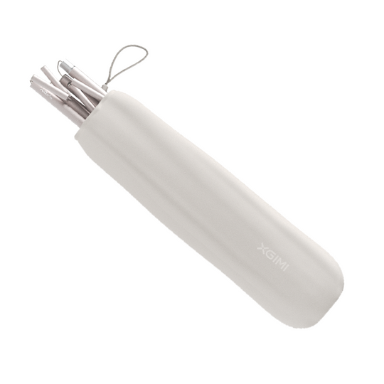 XGIMI portable outdoor screen bundled poles in white storage case.